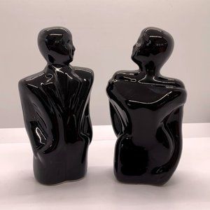 Vintage Modern Man and Woman Silhouette Statues